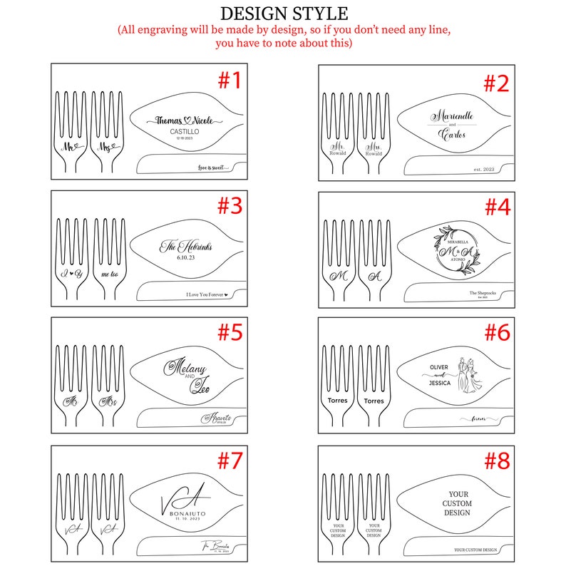 Wedding Champagne Cake Cutting Set Gift Server Knife and Forks, Engraved Cake Cutter Serving Set for Bridal Shower image 10