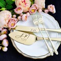 Wedding Champagne Cake Cutting Set Gift Server Knife and Forks, Engraved Cake Cutter Serving Set With Box for Bridal Shower product logo