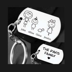 Family Gift Keychain - Personalized Key Ring Keepsake for Mother's Father's Day, Birthday Gift.