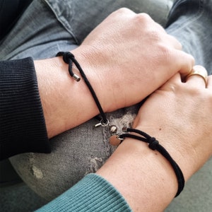 Bracelets magnétiques personnalisés pour couple, bracelet petit ami, bracelet petite amie, cadeau pour amoureux, bracelet de l&#39;amitié, ensemble de 2 réglables