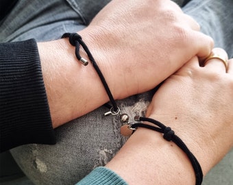 Pulseras magnéticas de pareja personalizadas, pulsera de novio, pulsera de novia, regalo de amantes, pulsera de amistad, conjunto de 2 piezas ajustables