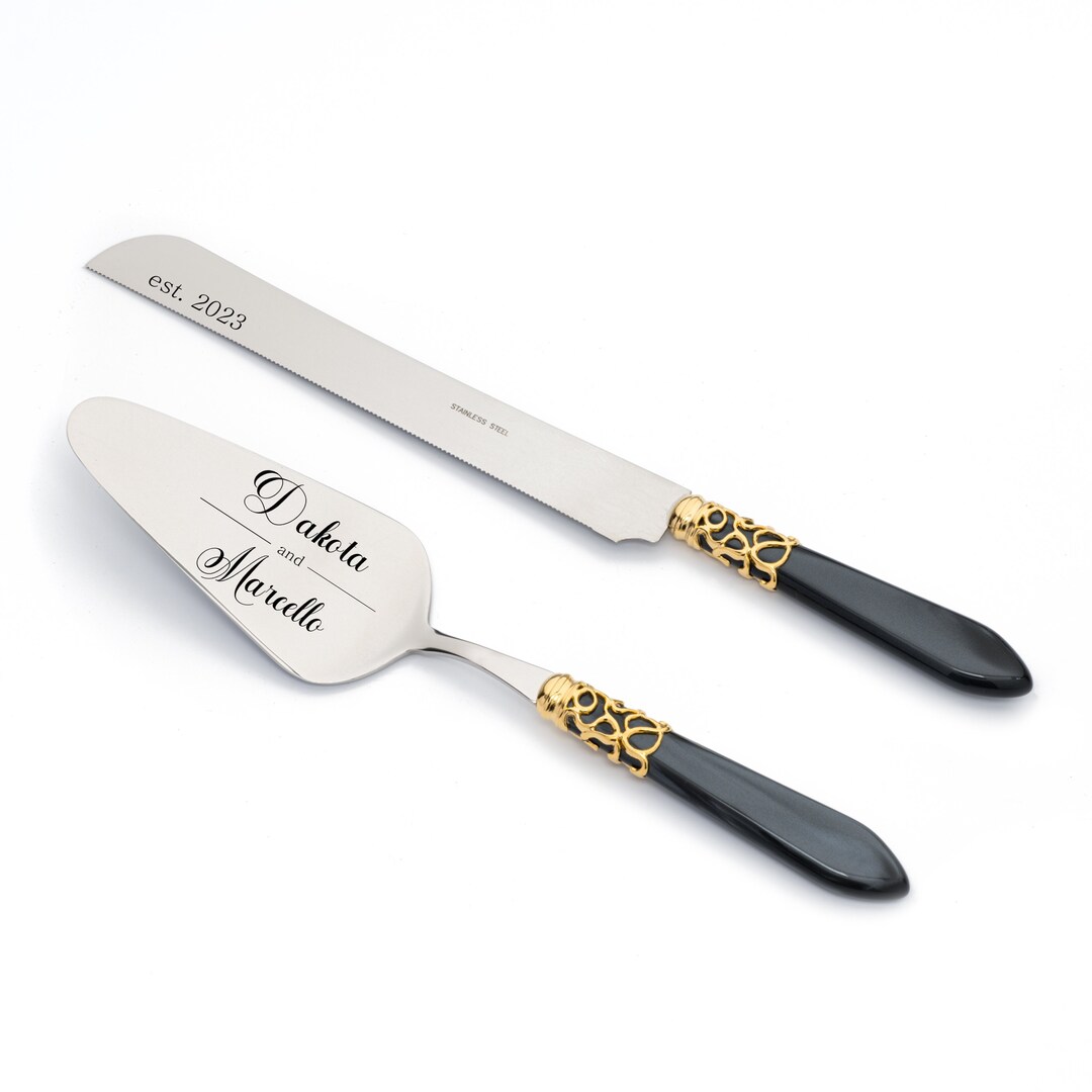 Personalized Wedding Cake Cutter Set Knife and Server Etsy