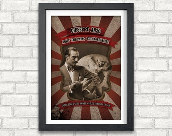 Giuseppe Anzo - Knife Throwing Extraordinaire - 24"x36"