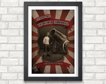 Raymond Cowell - The human Cannonball - 24"x36"