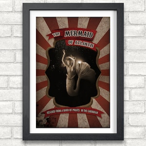 The Mermaid of Atlantis - Freak Show & Circus Poster