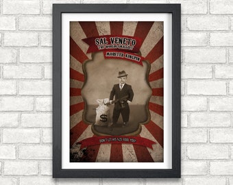 Sal Venento - The World's Smallest Mobster Kingpin - Freak Show & Circus Poster