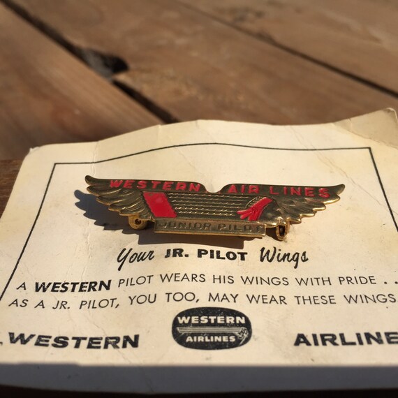 Western Airlines Junior Pilot Wings Pin - image 3