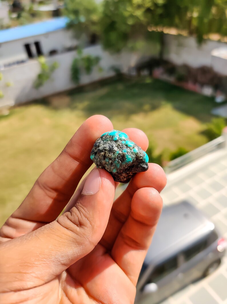 Wire Wrapping Yoga Meditation 104 Cts Natural Arizona Turquoise Rough Specimen Adorable Turquoise For Reiki Healing Jewelry Making