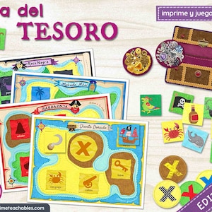 Juego de Piratas en ESPAÑOL | Mapa del Tesoro | Juego Educativo | PDF | Juego para imprimir