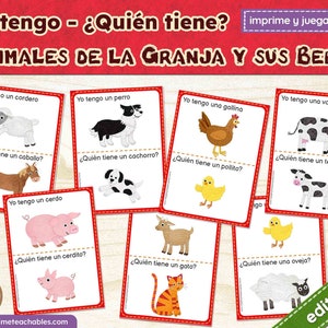 Animales de la Granja | I Have-Who Has: Farm Animals Game in Spanish | Juego Educativo | PDF | Juego para Imprimir