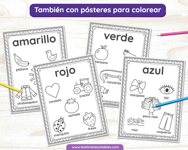 Learn Colors in Spanish | Colors Posters in Spanish | PDF | Printable ...