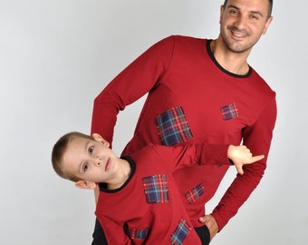 Daddy and Me Outfits, Matching Maroon Sweatshirts, Matching Daddy and Me Shirts, Father and Son Outfits, Matching Ugly Sweaters, Maroon