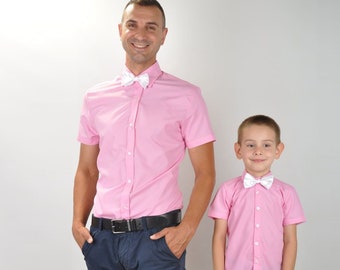 Father Son Matching Collared Shirts 