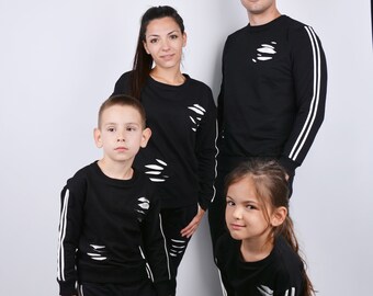 matching family adidas tracksuits