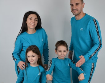 matching tracksuit family