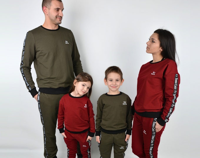 Family Matching Sweatsuits, Family Sport Outfit, Family Matching Jogger Suit, Family Matching Tracksuit, Custom Color Sweatsuit, Family Gift