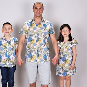Father Son Matching Hawaiian Shirts, Daddy and Me Dress Shirt
