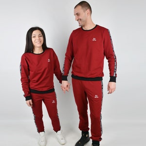 Matching Couple Outfit, His and Hers Tracksuits, Couple Workout Set, Couple Matching Sport Outfits , Maroon Couple Sweatsuits, Jogger Suit