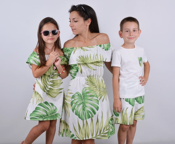  Matching Family Outfits, Mommy and Me Palm Leaf