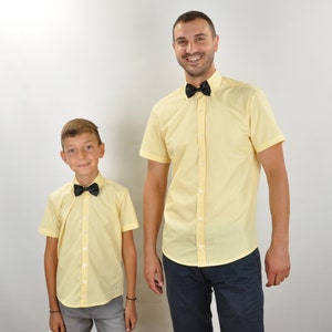 Father and Son Yellow Dress Shirts, Father and Son Matching Oxford Shirt, Daddy and Me Yellow Shirts, Dad Boy Matching Shirts, Dad Boy Shirt