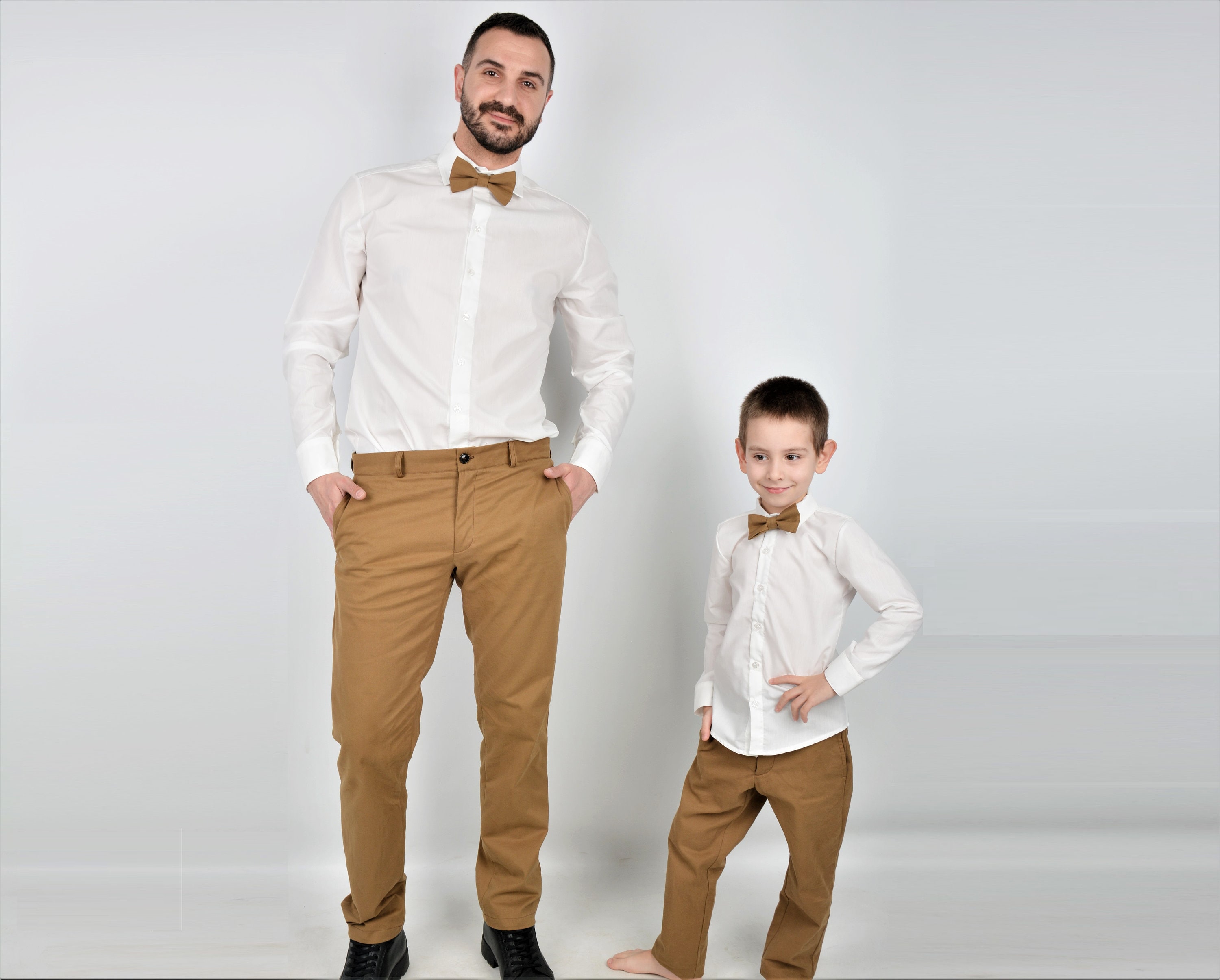 dad and son matching dress shirts