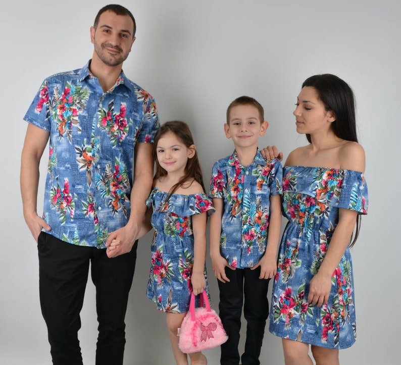 matching hawaiian shirt and dress