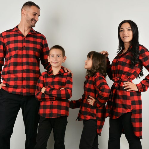 Family Matching Red Plaid Shirts Matching Flannel Shirts - Etsy
