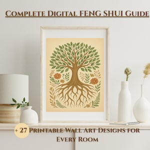 Set de arte mural Feng Shui: 27 diseños Bagua imprimibles + Guía digital completa / Decoración del hogar bohemia, moderna y clásica, descarga instantánea
