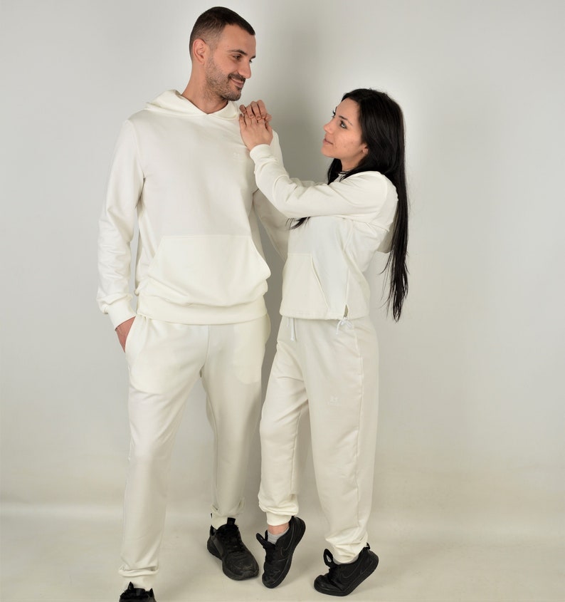 Matching Couple White Sweatsuits His and Hers Outfit - Etsy