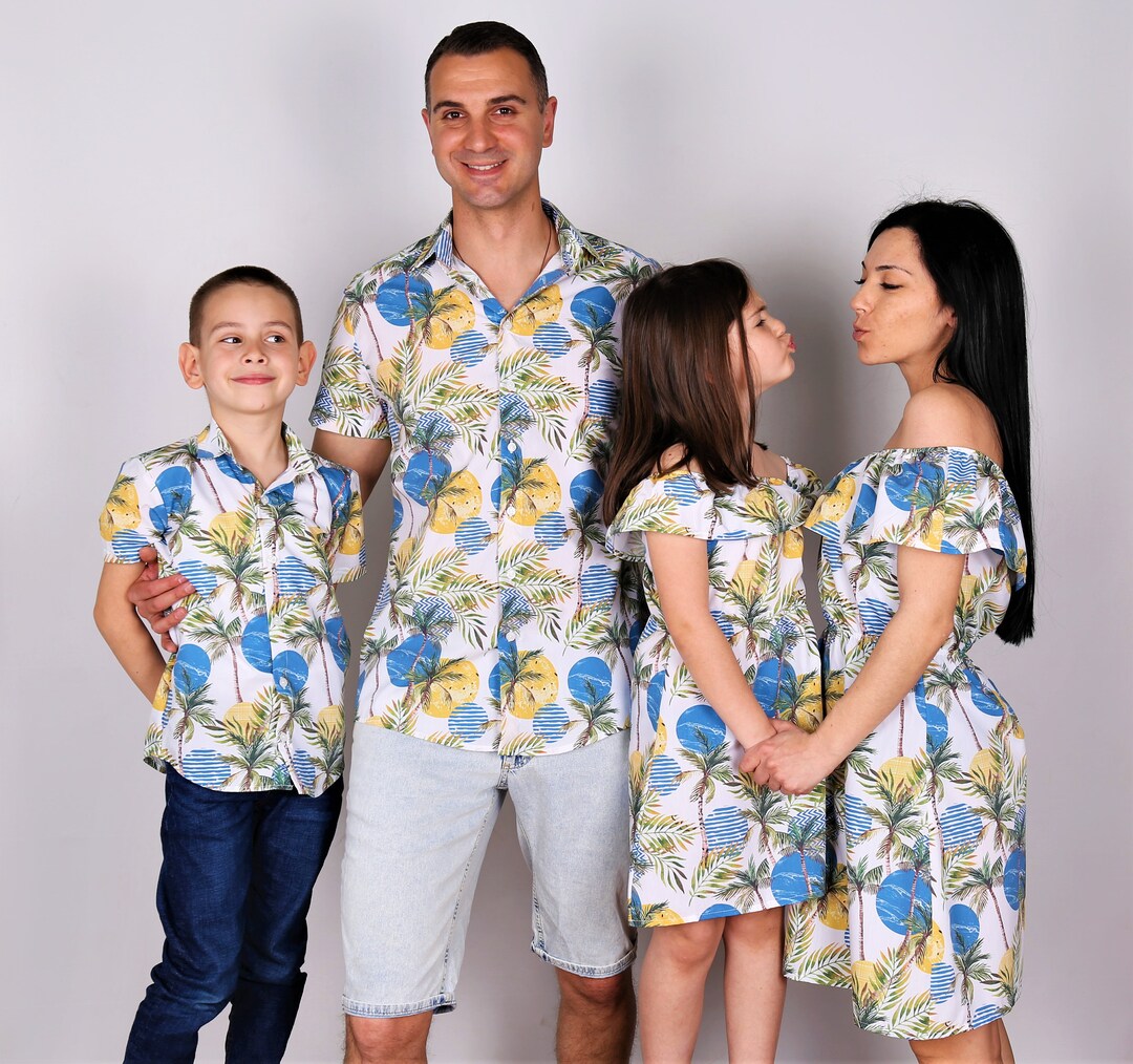 Matching Family Hawaiian Outfit, Father Son Hawaii Shirts, Mother Daughter Aloha Hawaii Dresses