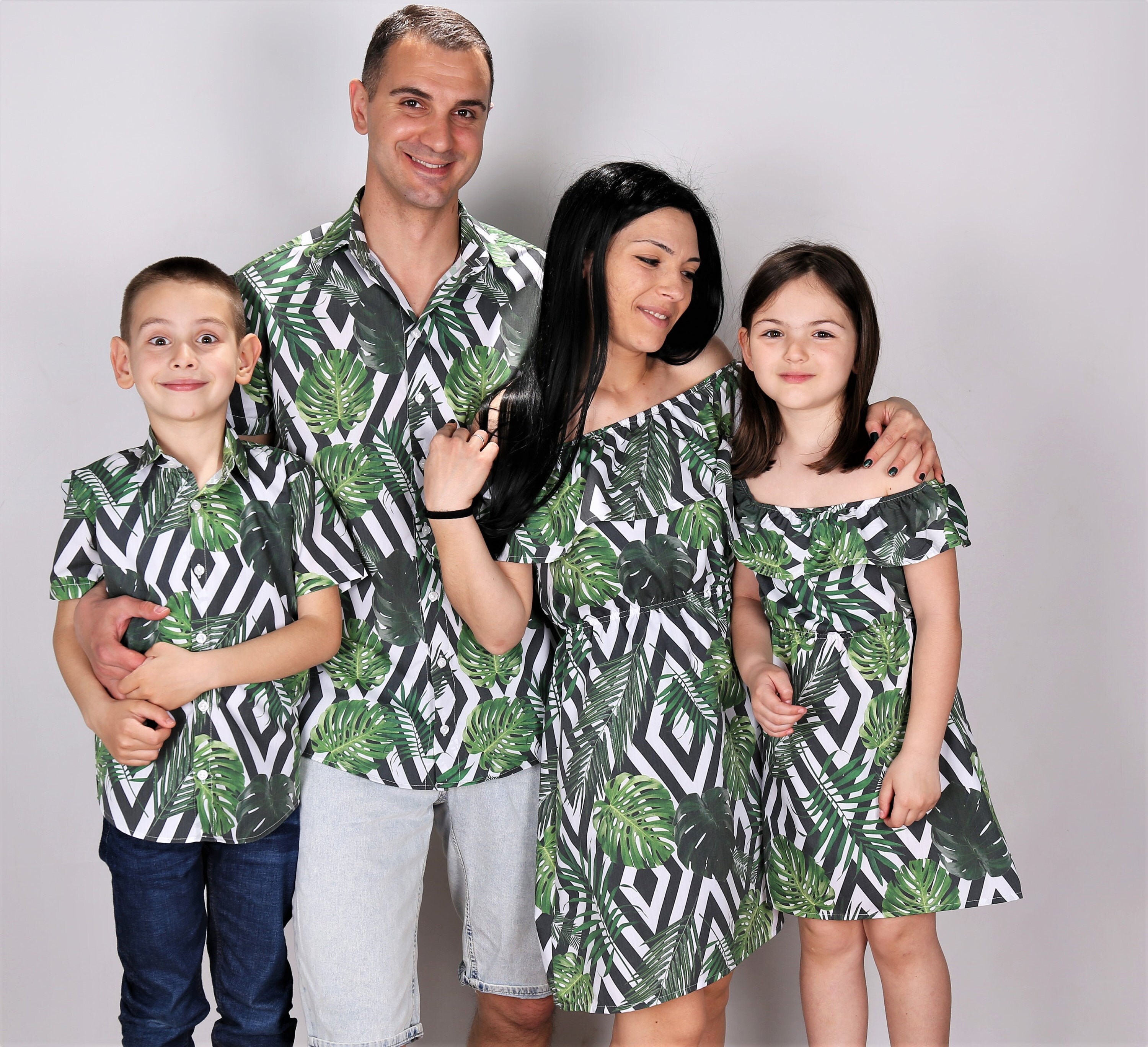 Matching Family Hawaiian Outfit Tropical Family Dress Shirts | Etsy