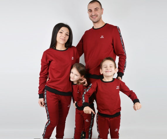 Family Matching Sweatsuits Burgundy, Matching Maroon Tracksuits, Matching  Family Sport Outfit, Family Matching Jogger Suit, Casual Outfits 
