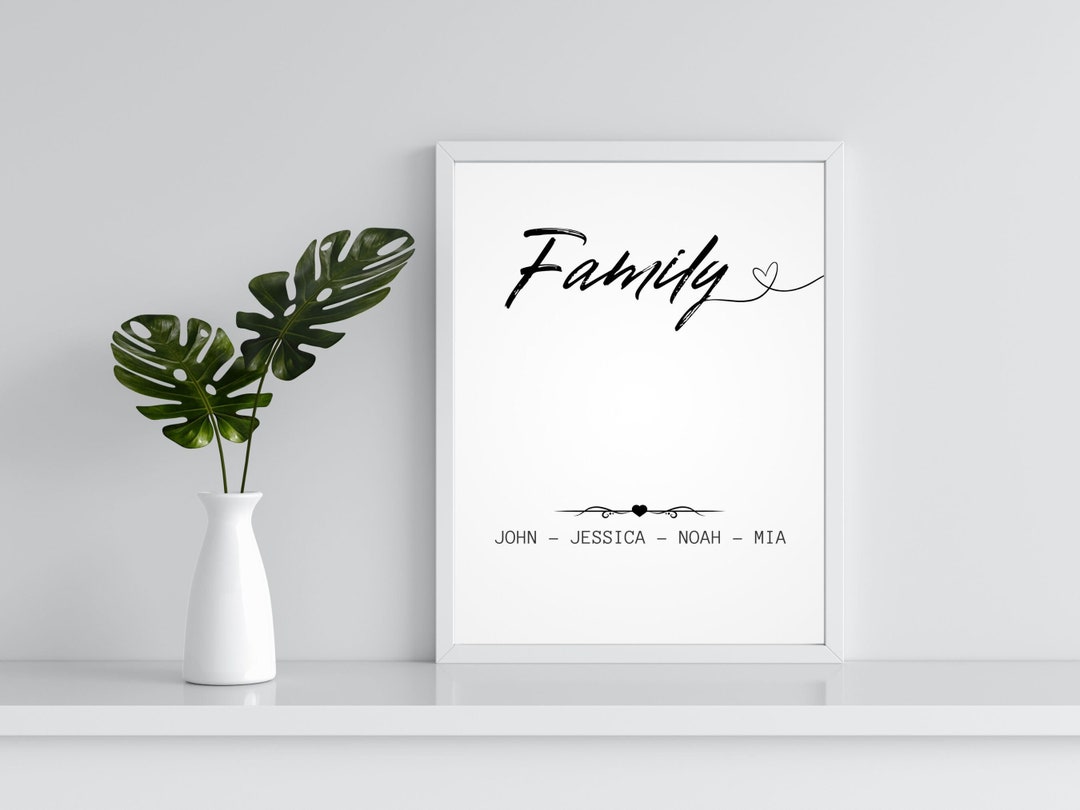 Personalized Family Name Print Poster - Last Name Wall Art Gift