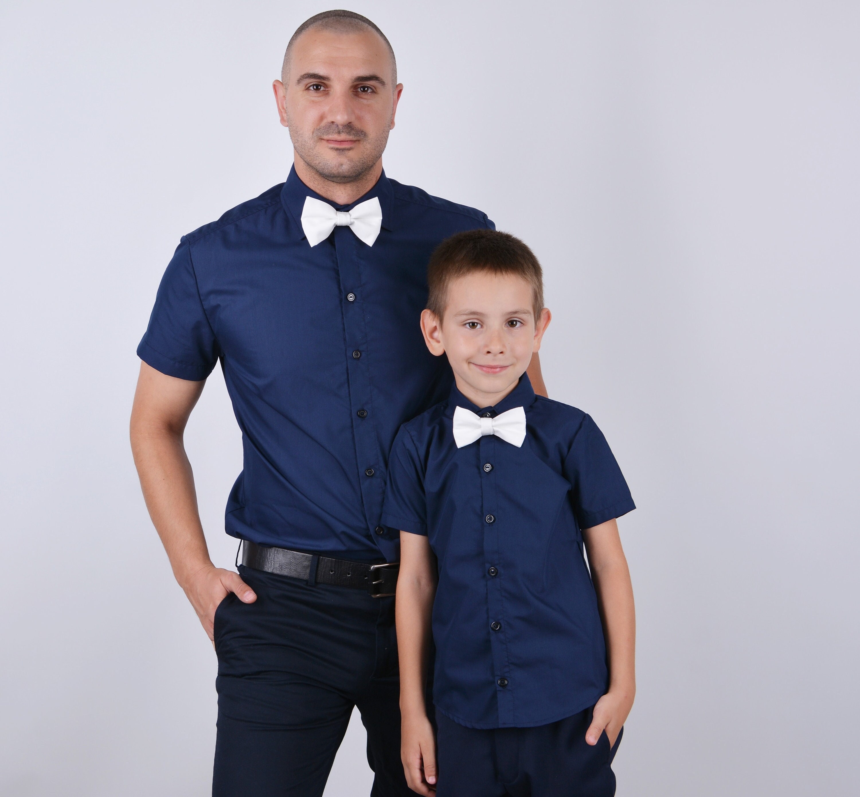 dad and son matching dress shirts