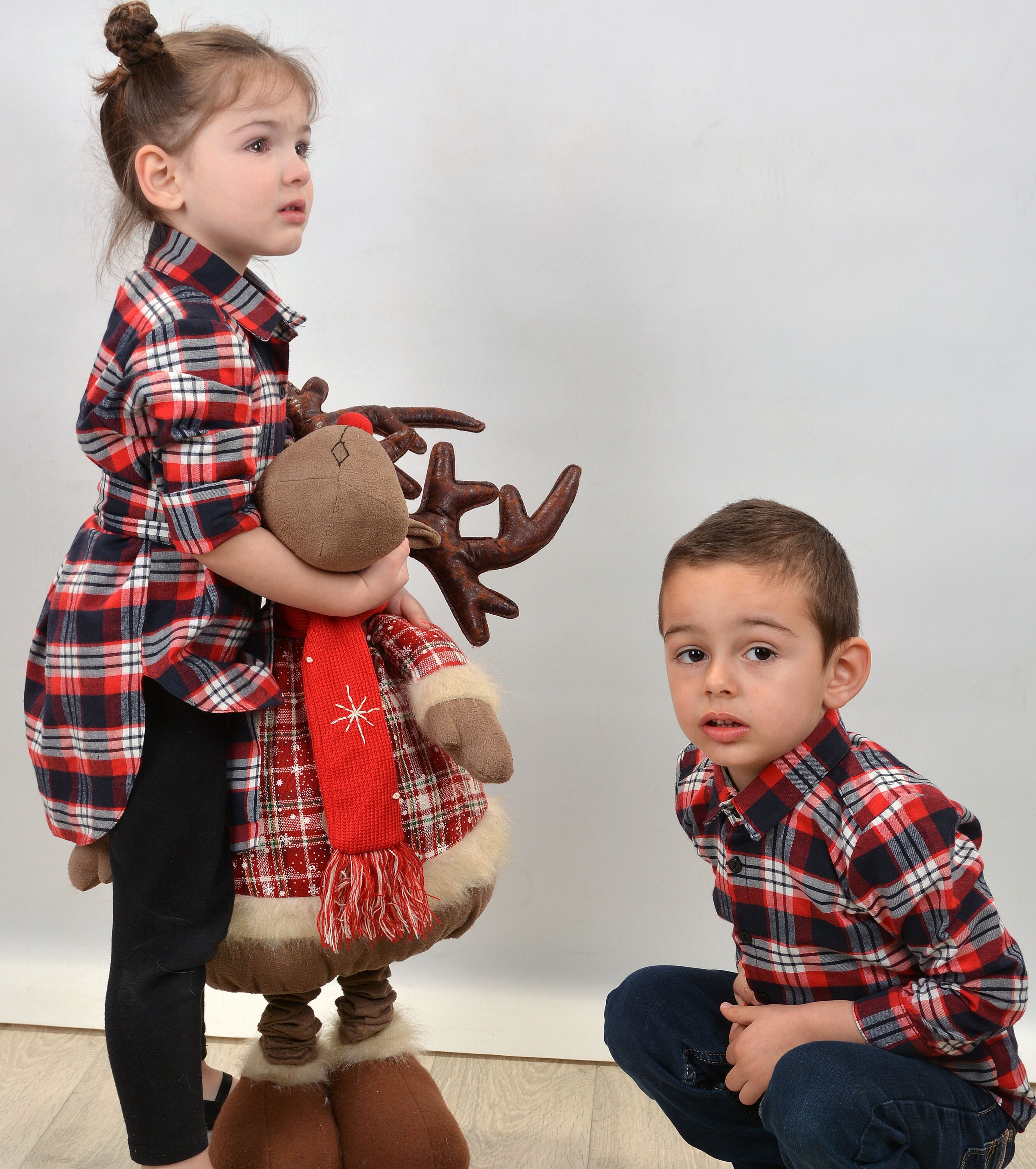 matching plaid shirts for mom and son