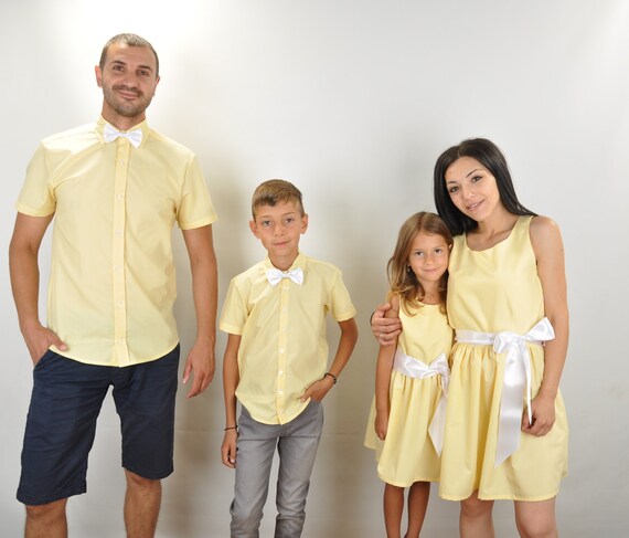Matching Family Elegant Outfits Matching Yellow Outfits - Etsy UK