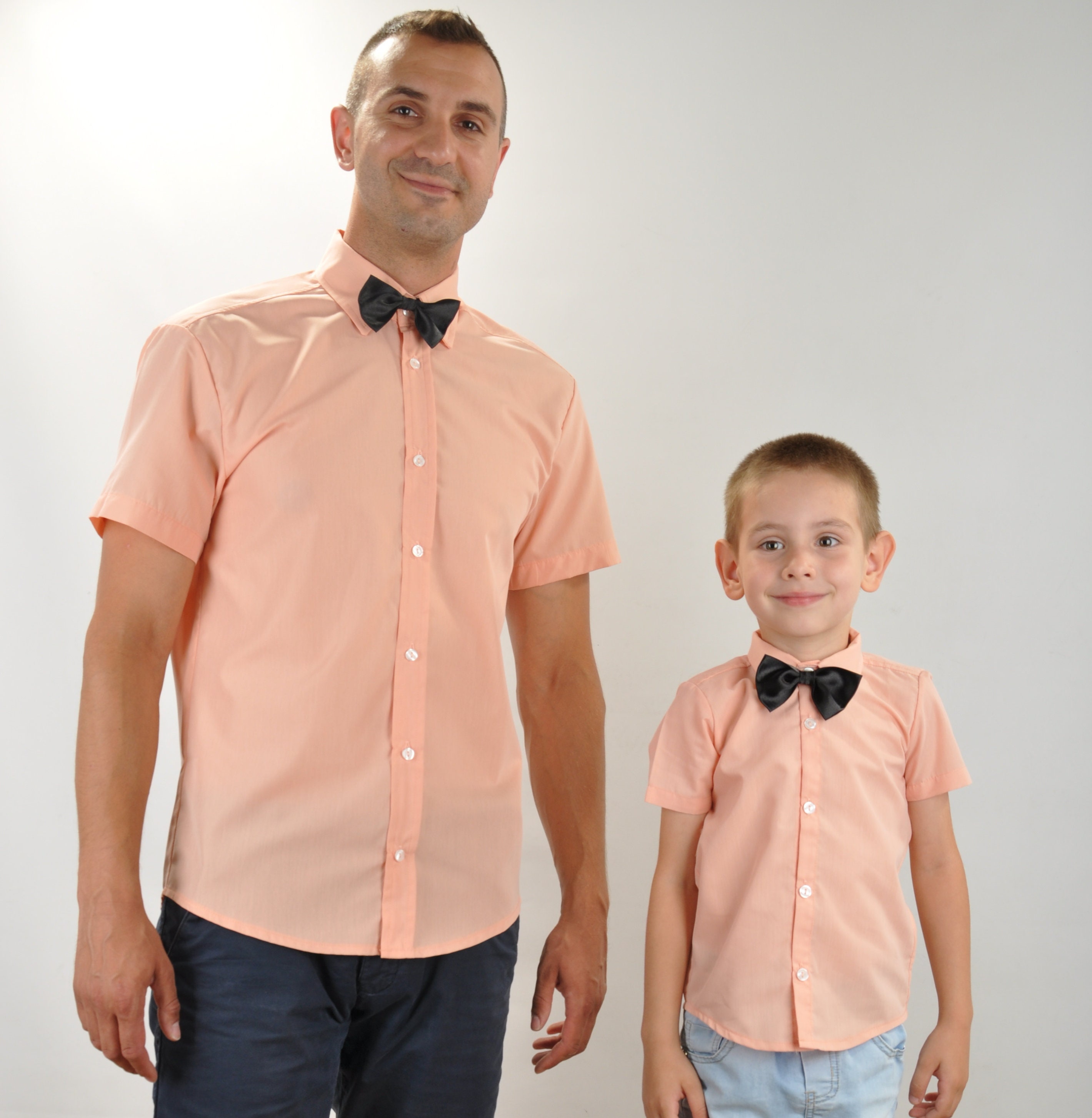 matching father and son button down shirts