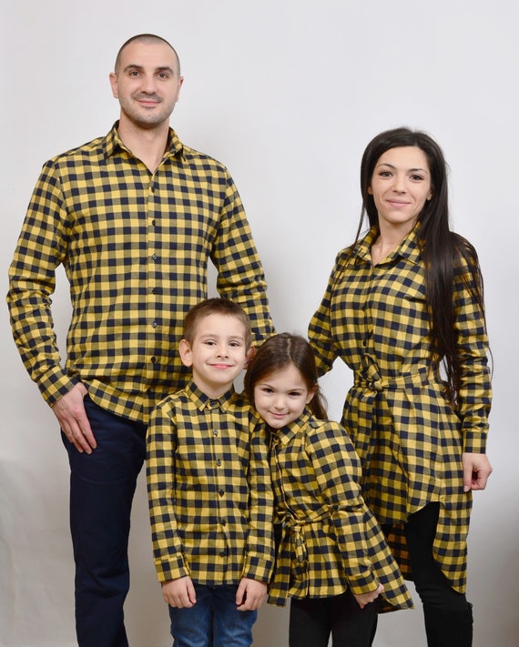 plaid matching family outfits