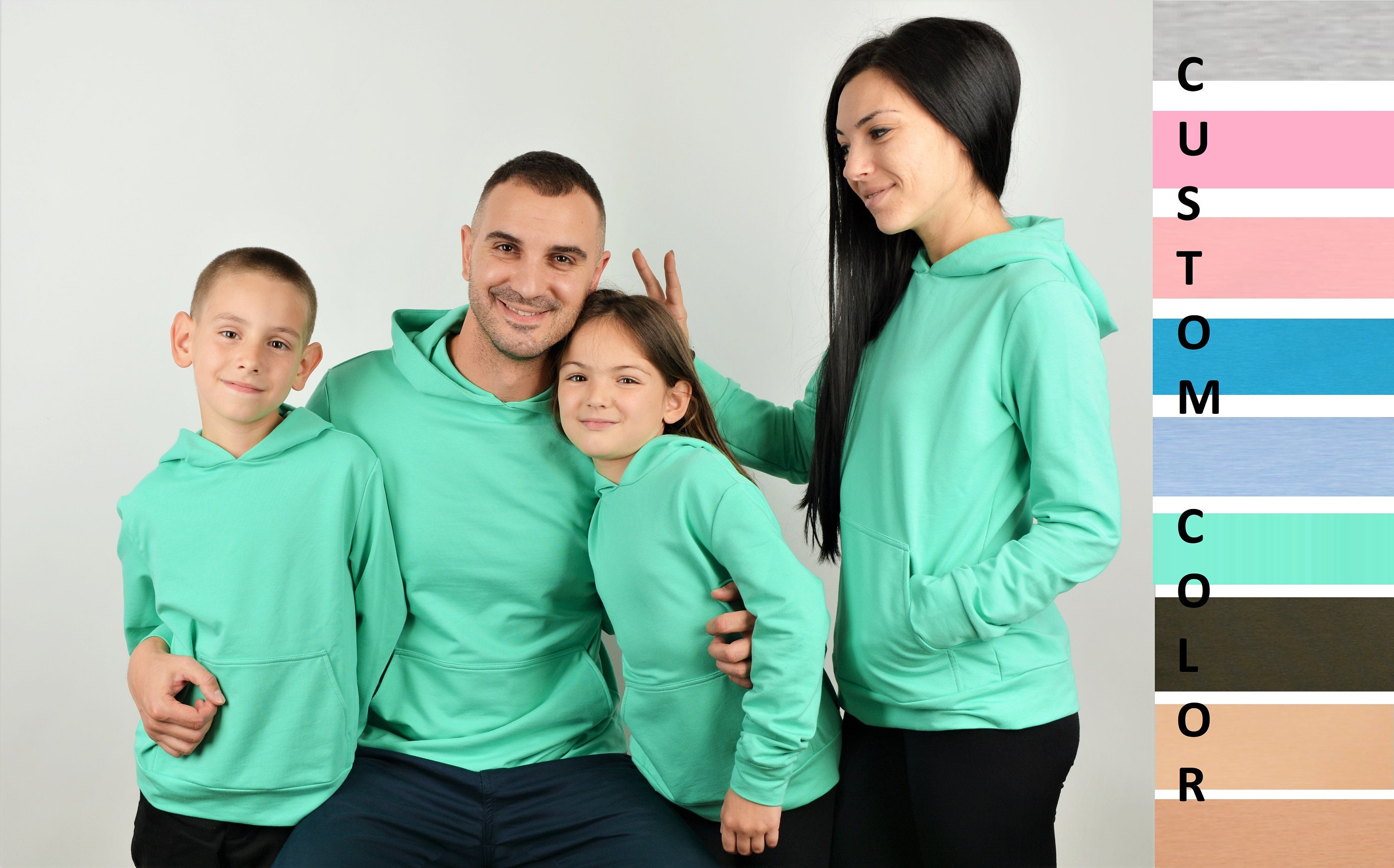 Custom Color Outfit Matching Family Hoodies Custom Color - Etsy Ireland