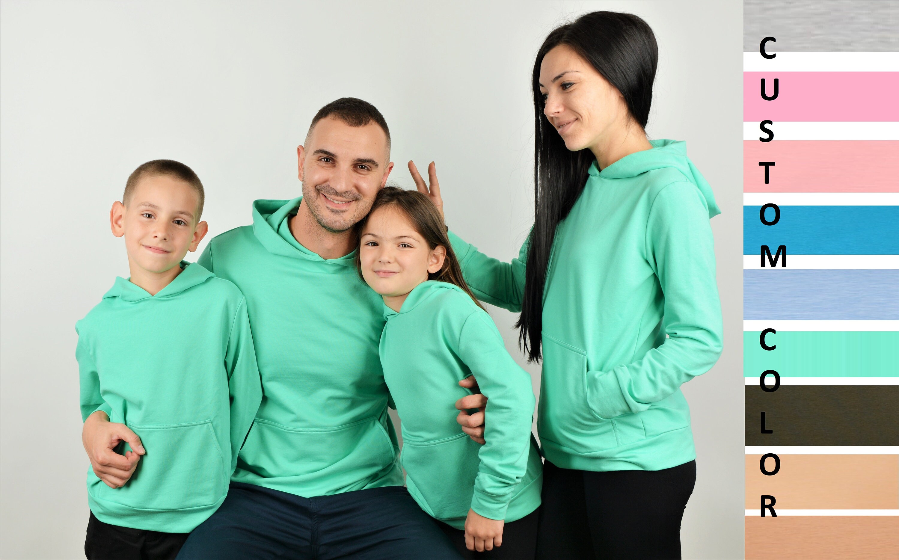 Custom Color Outfit Matching Family Hoodies Custom Color - Etsy Hong Kong