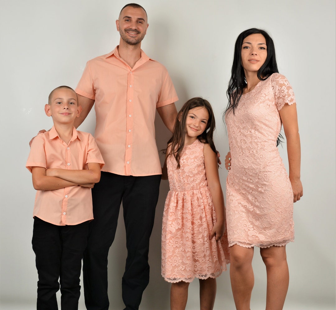 Color, for Orange Dress Outfit, Family Formal Peach Outfits, Matching Matching Outfit Photoshoot, Color, Peach Family Peach Family - Etsy Outfits