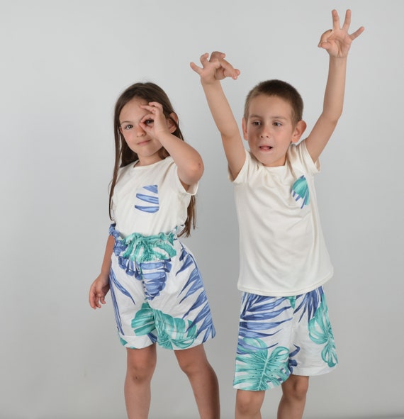 Father and Son Matching Hawaiian Shorts, Daddy and Me Hawaiian Outfit,  Matching Hawaii Shirts, Father and Daughter Hawaiian Outfits, Tropic 