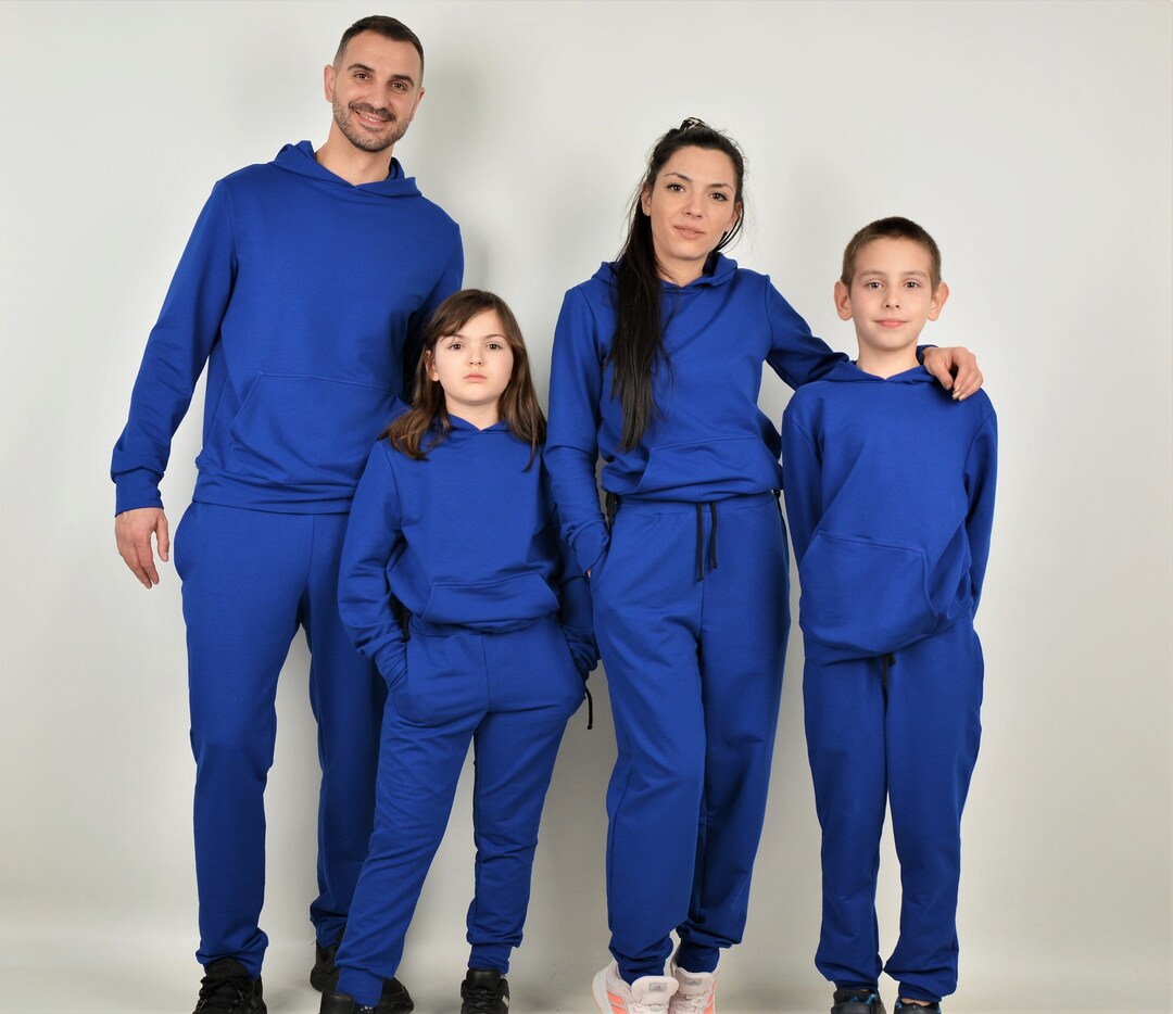 Family Matching Outfit Royal Blue, Matching Family Blue Jogger Suits