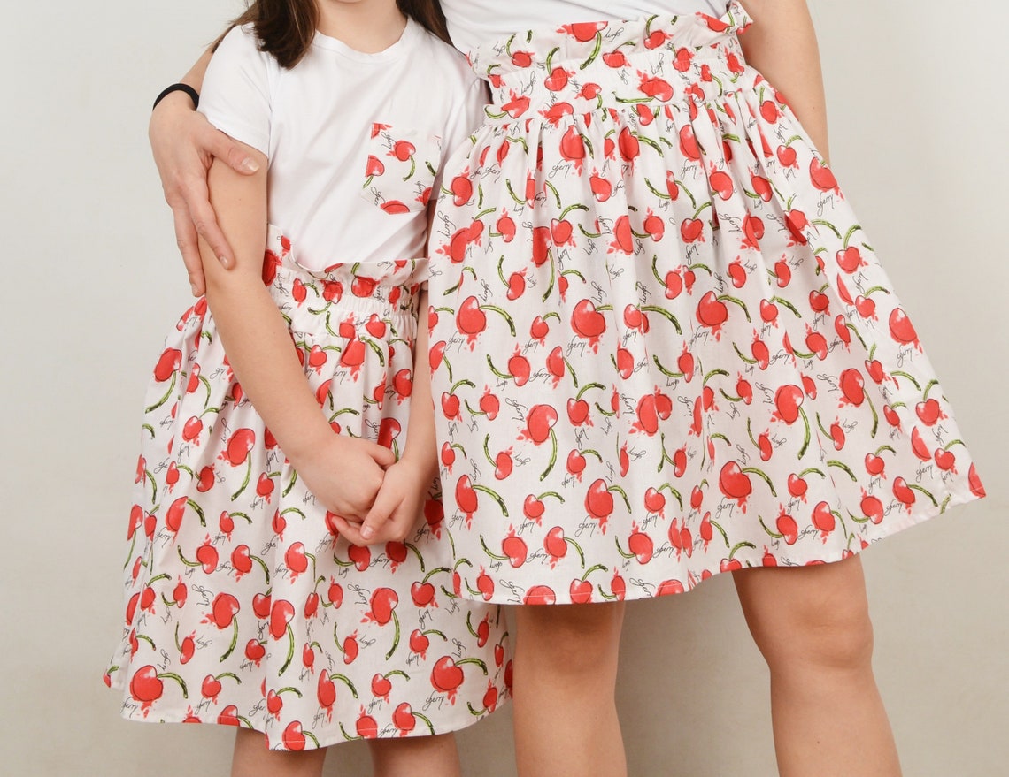 Mommy and Me Cherry Skirts Matching Cherry Pattern Skirts - Etsy