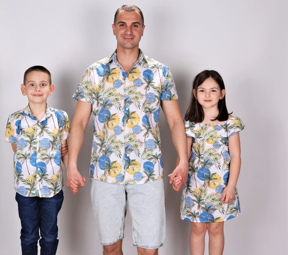 Camisas hawaianas a juego de padre e hijo camisa de vestir de - Etsy España