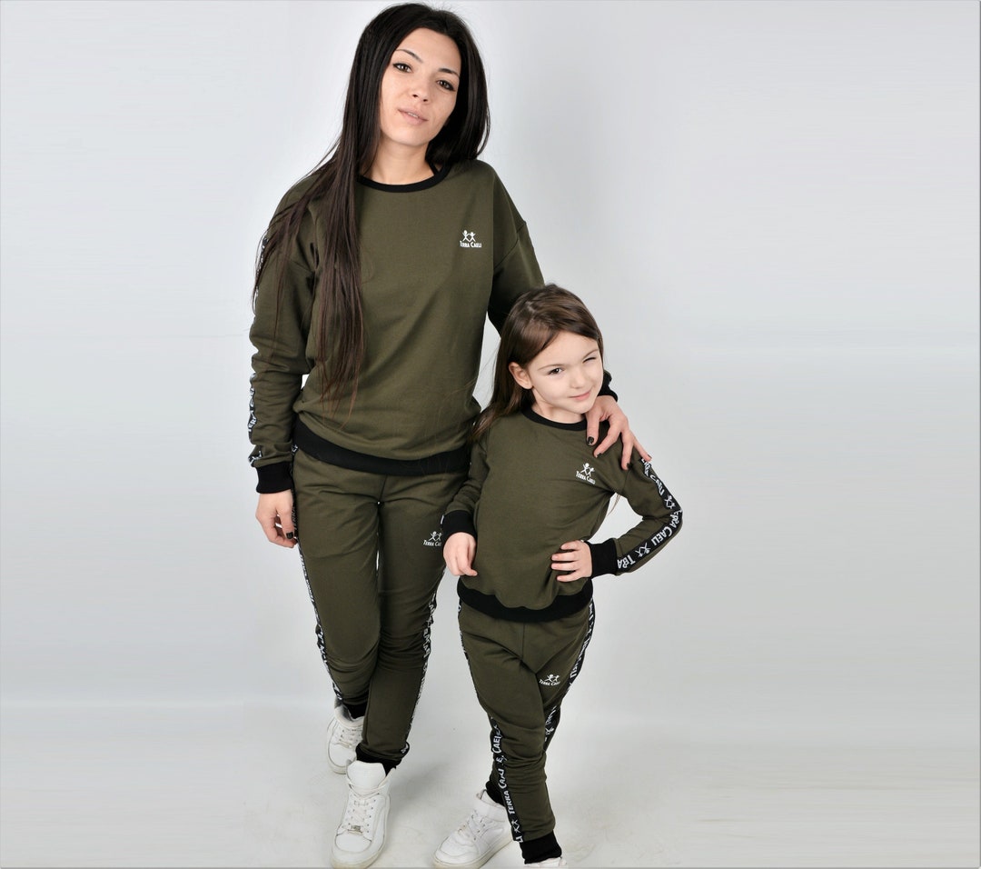 Mommy and Me Sweatsuits Military Green Outfit for Mother Etsy