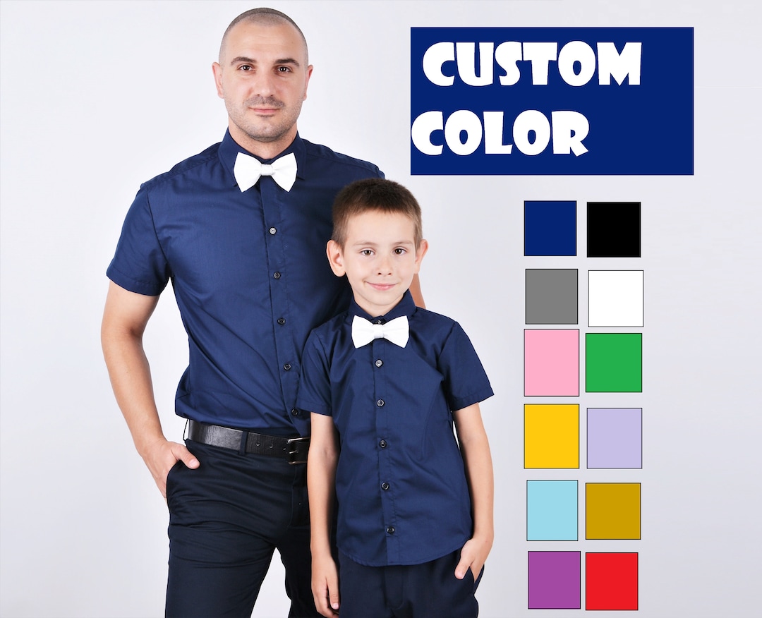 Matching Father Son Dress Shirts, Daddy Boy Dress Shirts Short Sleeve — free download