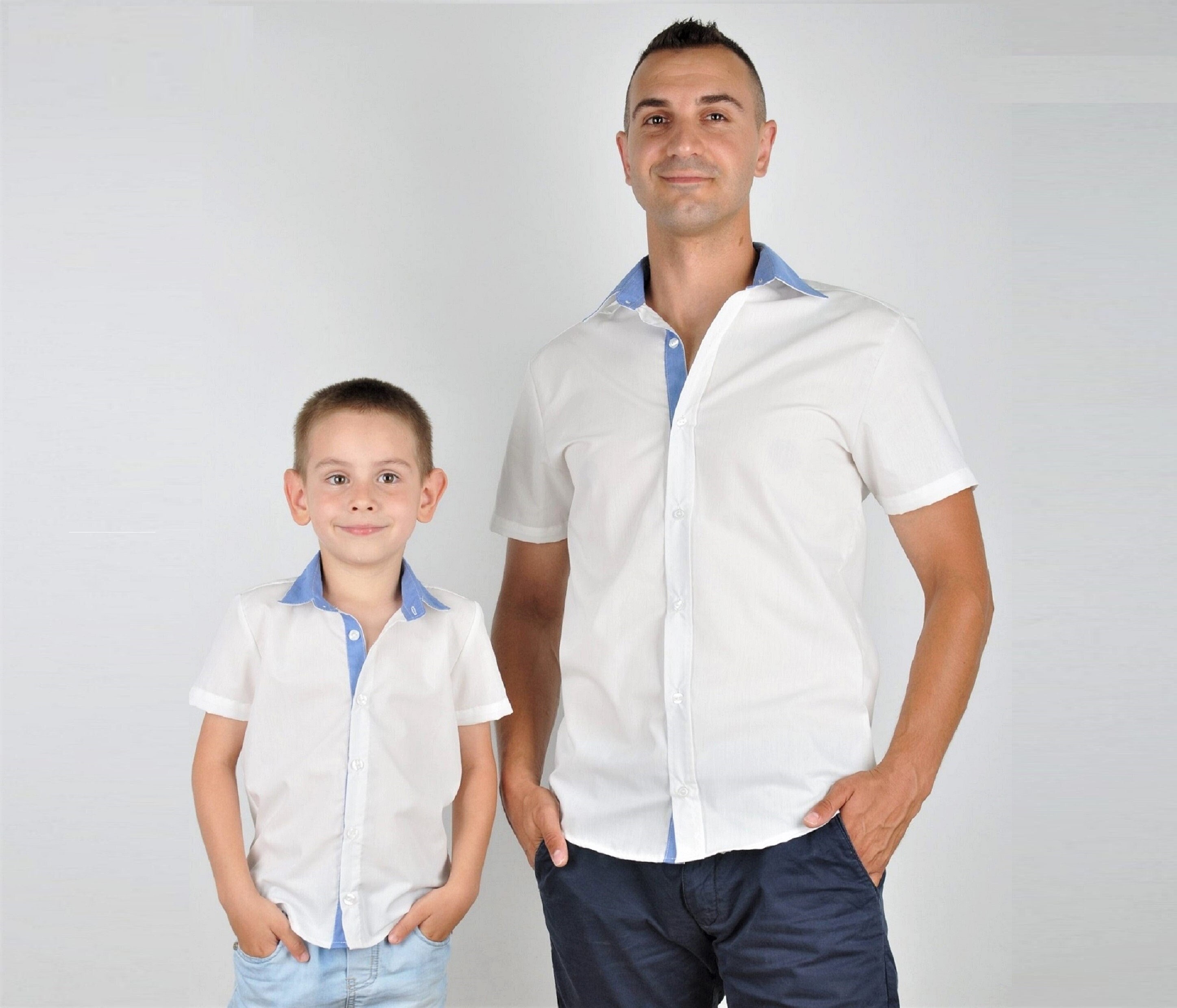 dad and son matching dress shirts