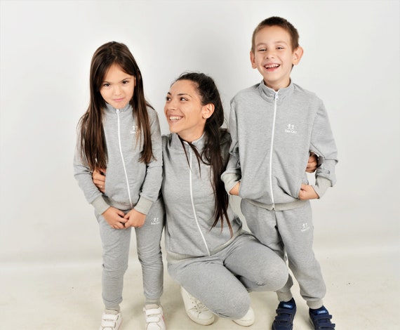 Matching Mother Daughter Tracksuits, Mommy and Me Sport Outfits, Matching  Sweatsuits Mother Son, Mommy and Me Jogger Suit, Gray Sport Outfit 