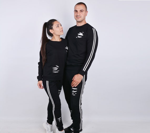 Ga naar het circuit ik heb honger Motivatie Couple Casual Outfit Matching Couple Tracksuits Couple Black - Etsy Hong  Kong